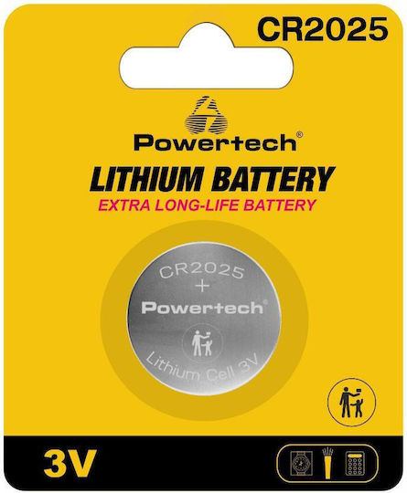 Powertech PT-1211 Lithium Watch Battery CR2025 3V 1pcs