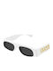 Gucci Women's Sunglasses with White Plastic Frame and Black Lens GG1771S 002
