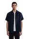 Glinen Kurzärmlig Hemd Blue