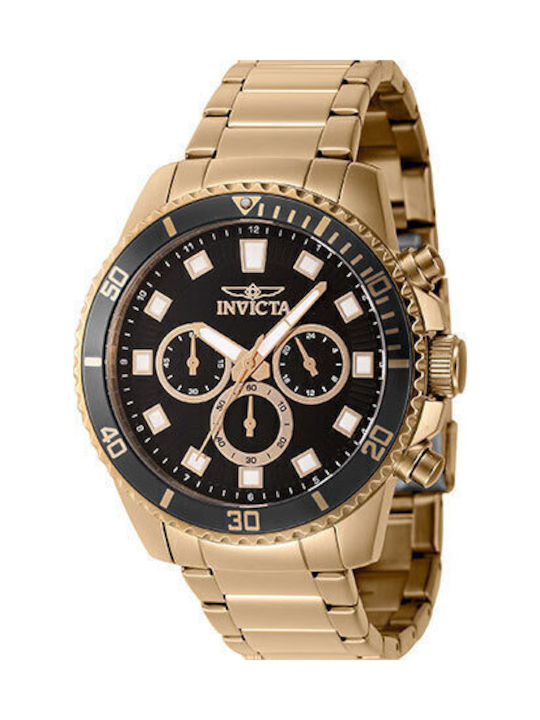 Invicta Pro Diver Ανδρικό Ρολόι Χρονογράφος Μπαταρίας με Χρυσό