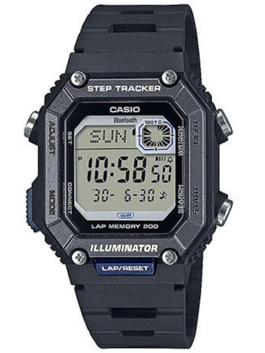 Casio Collection Digital Herrenuhr 41.3mm Chronograph Batterie mit Schwarz Kautschukarmband