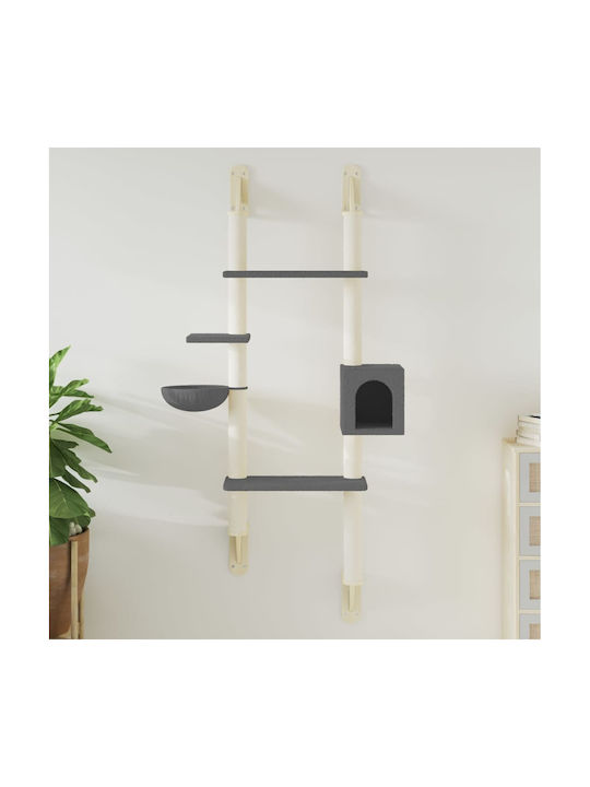 vidaXL Scratching Post Cat Trees Gray Wall Moun...