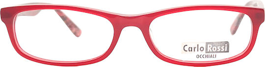 Carlo Rossi Damen Acetat Brillengestell Rote PL.17228-C9