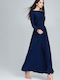 Figl Maxi Kleid Marineblau