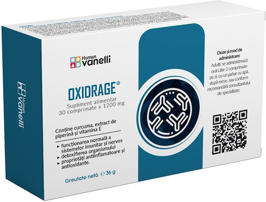 Human Vanelli Oxidrage Dietary Supplement for Immune System Support 30 Tablets