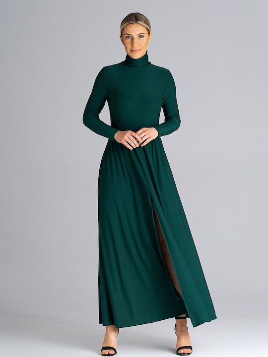 Figl Maxi Rochie Guler Înalt Verde