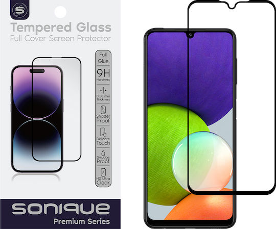 Sonique Hardy Glass Premium Series HD 2.5D 0.33mm Full Glue Full Face Tempered Glass Black (Galaxy A22 4G / Galaxy A31 4G / Galaxy A32 4G / Galaxy A33 5G)