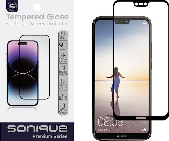 Sonique Full Face Tempered Glass Negru (Huawei P20 Lite)