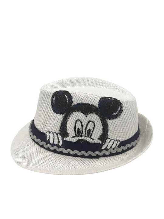 LiebeQueen Kids' Hat Fedora Straw Mickey White