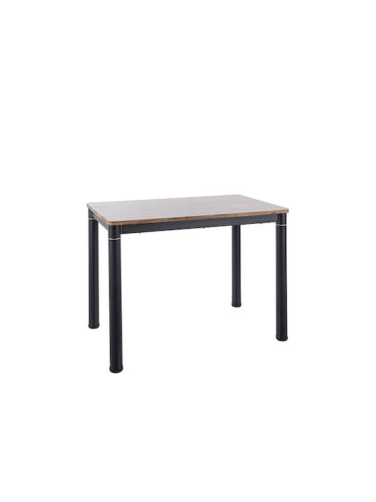 Damar Table Wooden with Metal Frame Vintage / Czarny Mat 100x60cm