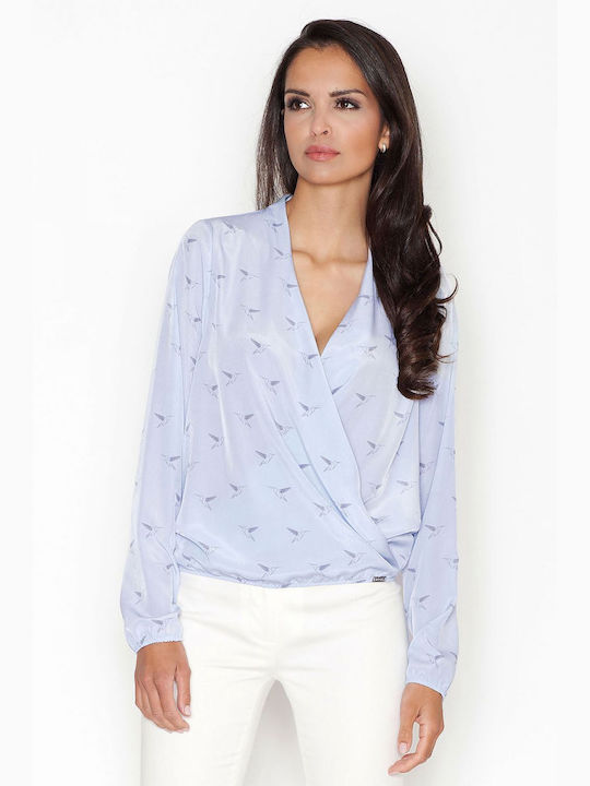 Figl Damen Bluse Langärmelig Blau