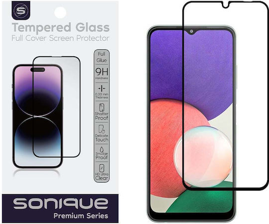 Sonique Hardy Glass 2.5D 0.33mm Full Glue Full Face Tempered Glass Black (Galaxy A22 5G)