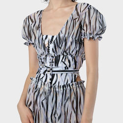 No Thinkin Blouse Black/Purple