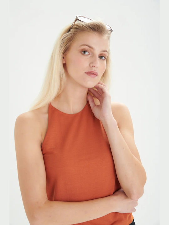 24 Colours Damen Crop Top Rust