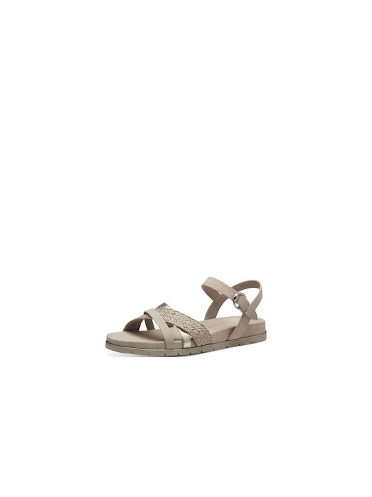 Tamaris Damen Flache Sandalen in Beige Farbe