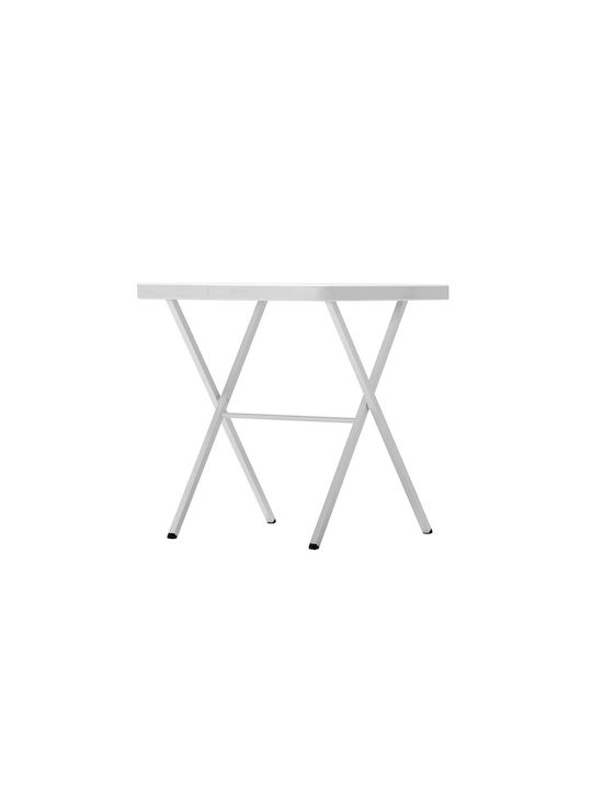 Tisch Bar für kleine Außenbereiche Zusammenklappbar Weiß 68.6x68.6cm