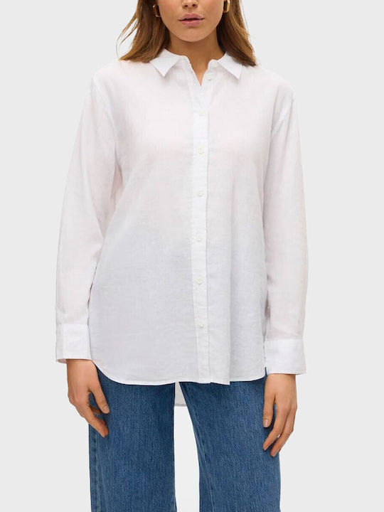 Vero Moda Linn Μακρυμάνικο Γυναικείο Λινό Πουκά...