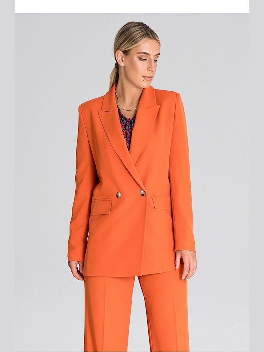 Figl Long Women's Blazer Orange