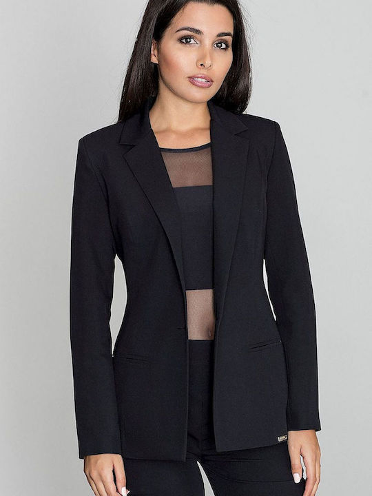 Figl Long Women's Blazer Black