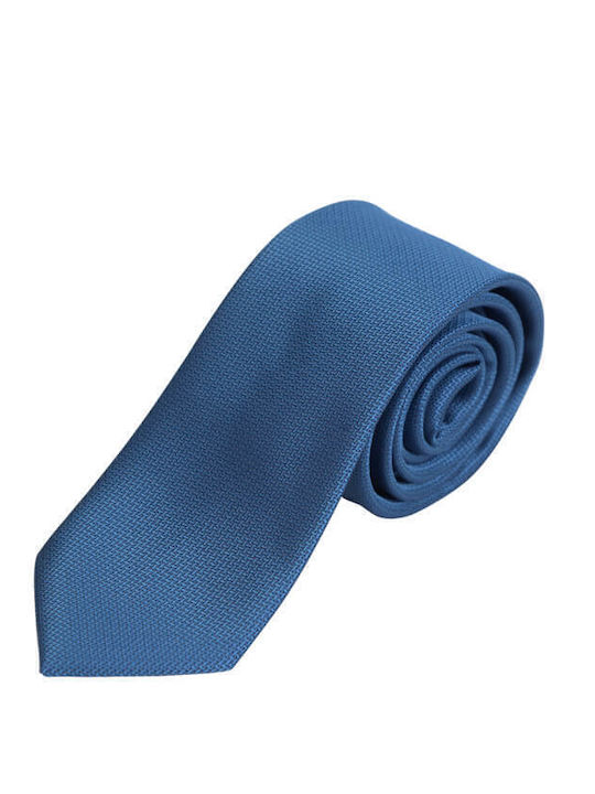 Cravată cu model micro Prince Oliver, albastră, lățime 7 cm
