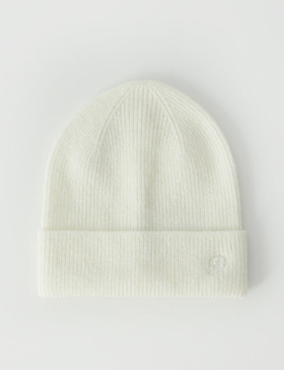 Beanie Unisex Beanie Gestrickt in Weiß Farbe