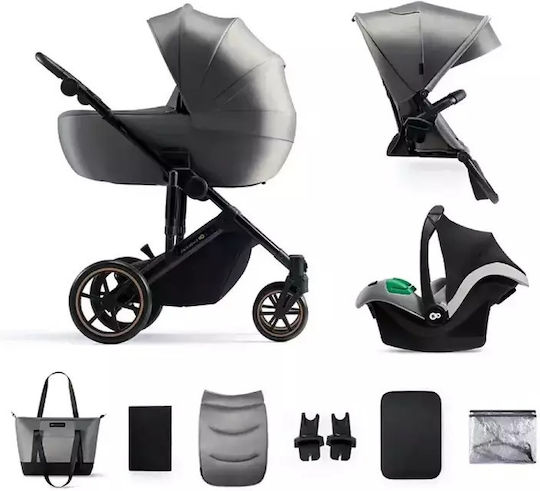 Kinderkraft Prime 2 Ρυθμιζόμενο Καρότσι 3 σε 1 Kατάλληλο για Nεογέννητο Shadow Grey 12kg
