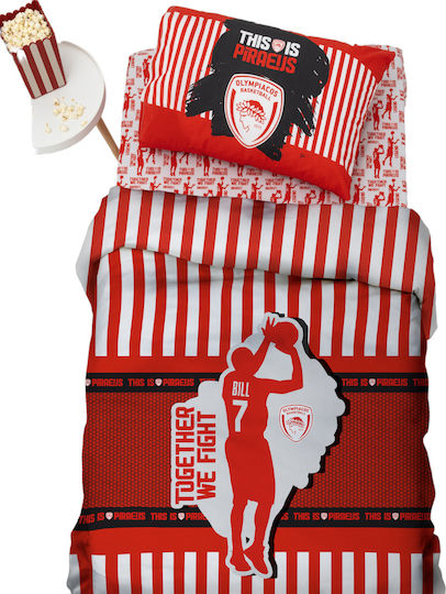 Palamaiki Bettwäsche-Set Halb-Doppel Baumwolle Red and white 170x260cm