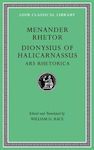 Menander Rhetor. Dionysius Of Halicarnassus, Ars Rhetorica