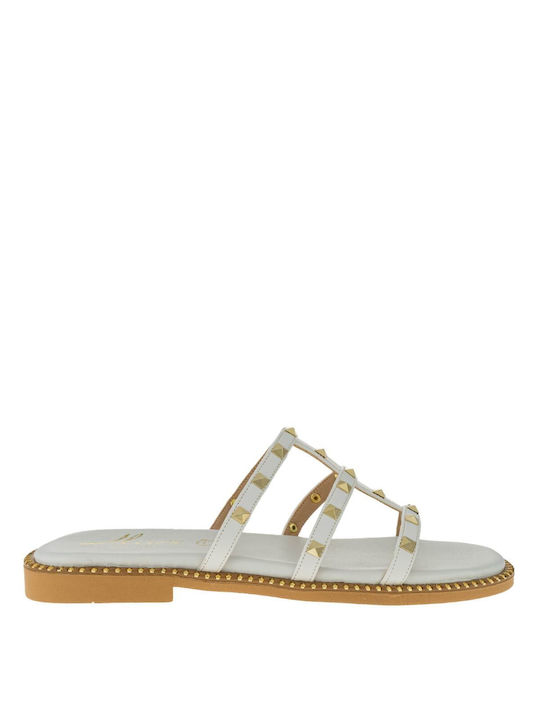 Mark Milan Women's Flat Sandals in White Color