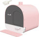 Pawhut Cat Toilet Closed with Filter Pink L43 x W44 x H47cm