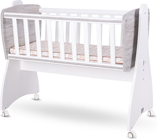 Lorelli Λίκνο First Dreams με Πλαϊνό Άνοιγμα και Ρόδες White/Artwood