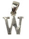 925 Silver Pendant Letter W