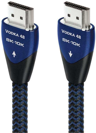 Audioquest Vodka 48 HDMI 2.1 Ultra High Speed 48Gbps 4K 120Hz HDR VRR Cable HDMI male - HDMI male 1m Ασημί