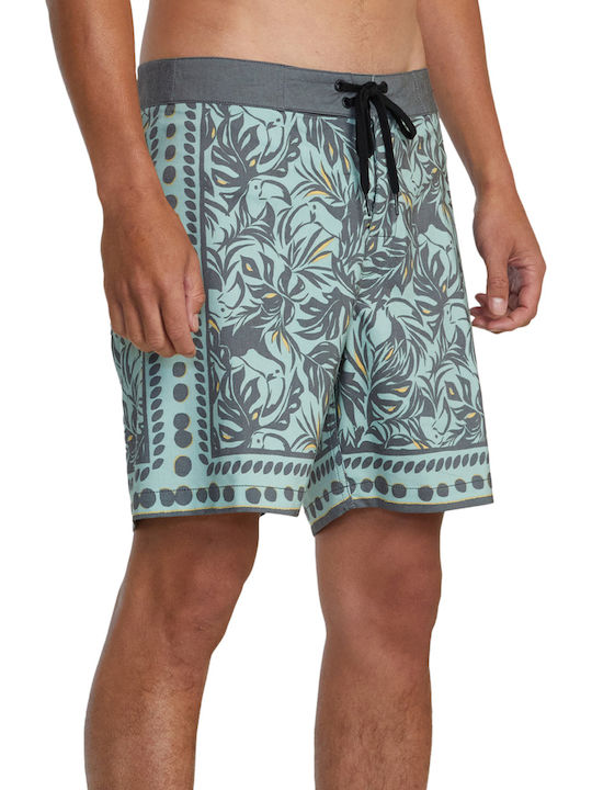 RVCA Trunk Men's Swimwear Shorts Green with Patterns AVYBS00357-TMV0