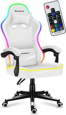 Huzaro Force 4.4 Artificial Leather Gaming Chair with RGB Lighting White