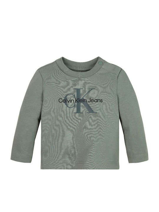 Calvin Klein Kids' T-shirt Green Monogram