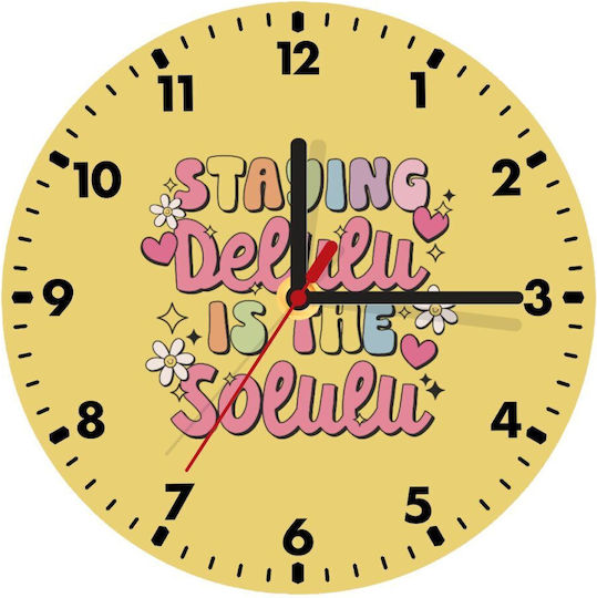 Koupakoupa Delulu Wall Clock Wooden Yellow