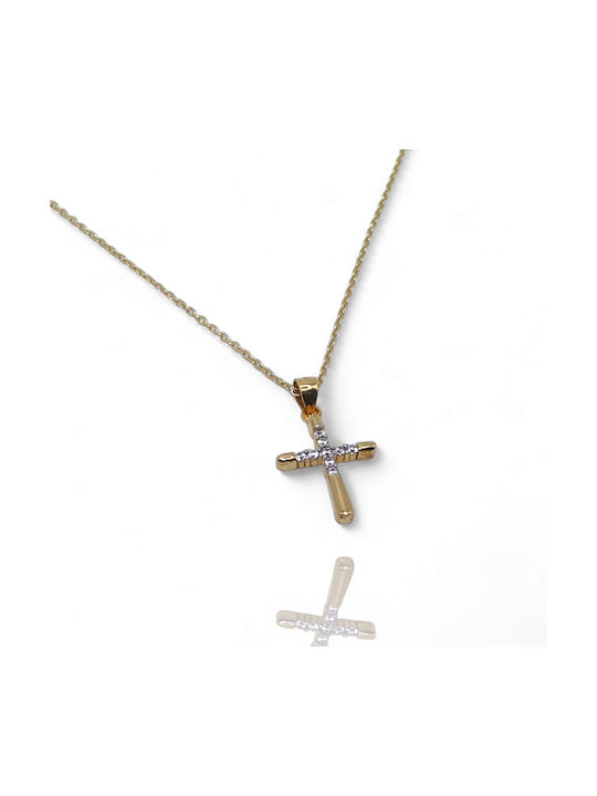 Women's Cross from Gold Plated Silver with Chain