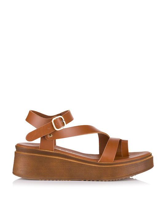 Tomas Shoes Handmade Leather Crossover Women's Sandals Brown