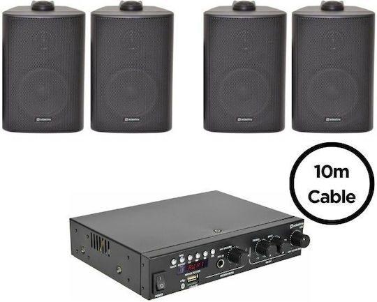 Adastra 4*bc3β+a200 Σετ Ηχεία Εγκαταστάσεων με Bluetooth Μαύρα