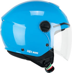 CGM Mini Mono Children's Jet Motorcycle Helmet ECE 22.06 261A Light Blue