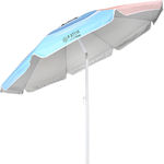 Estia Formă în U Umbrelă de Plajă Aluminiu cu Diametru de 2m cu Protecție UV și Ventilație Serene Shores