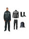 Adiavroxo (Work Aprons & Sleeves) Set impermeabil pentru pantaloni și jachetă de motocicletă pentru bărbați Negru Culoare