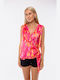 Boutique Women's Blouse Sleeveless Fuchsia