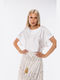 Dress Up pentru Femei Bluză din Satin Mâneci scurte White