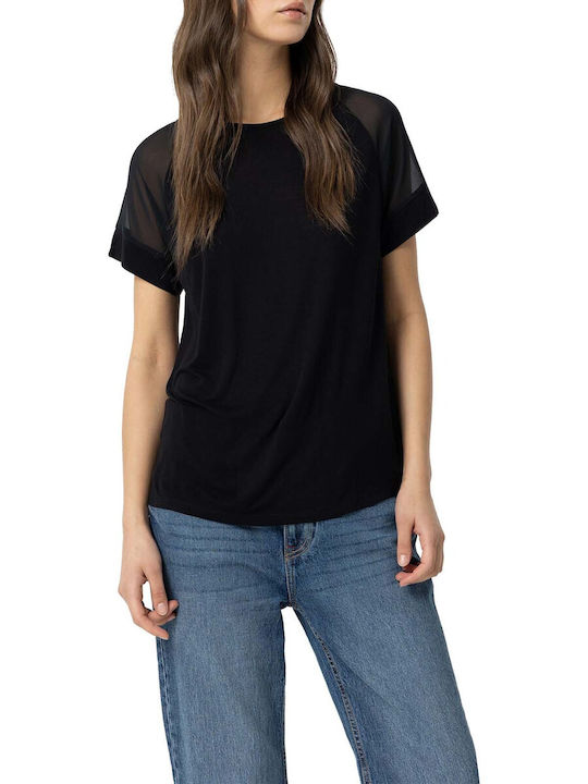 Tiffosi Damen T-Shirt mit Durchsichtigkeit Black