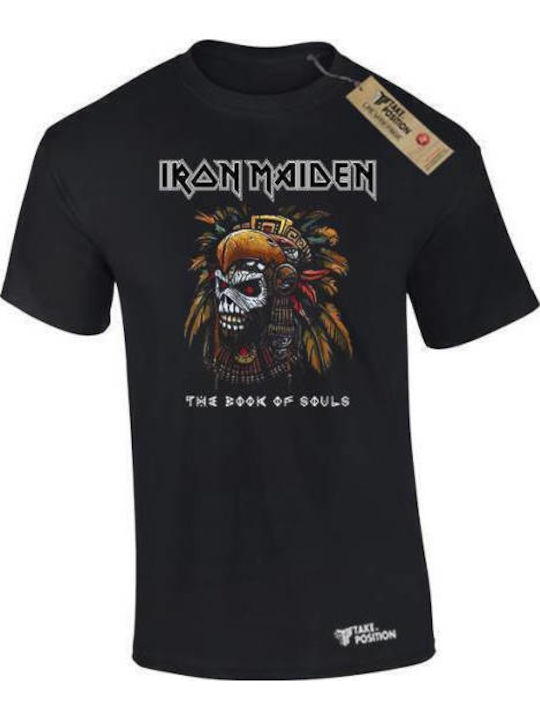 Мъжка памучна тениска Takeposition Iron Maiden Book Souls черна 320-7504b-02
