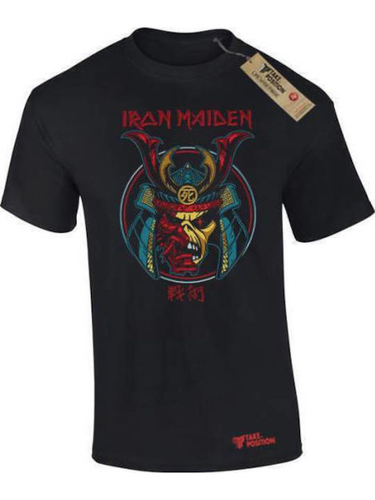 Мъжка тениска от памук Takeposition Iron Maiden черна 320-7536b-02
