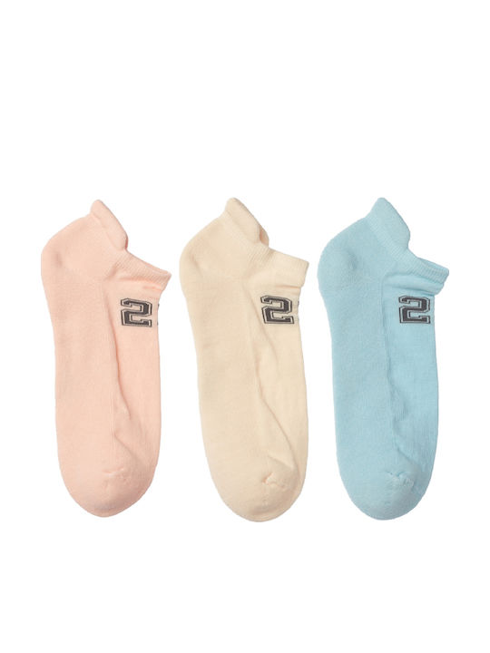 ME-WE Damen Socken Sky Blue / Ecru / Peach 3Pack