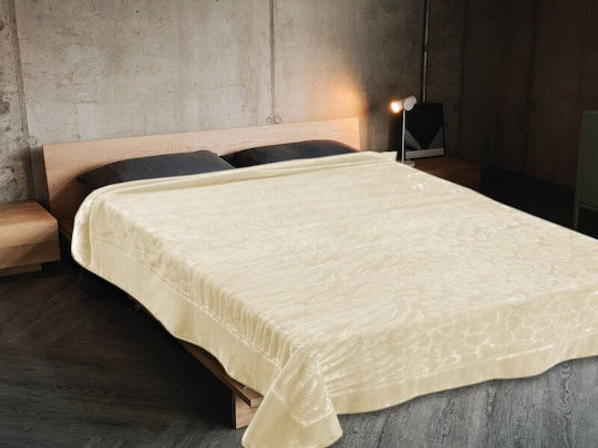 Leopard Velvet Blanket Super King 220x240cm Light Beige